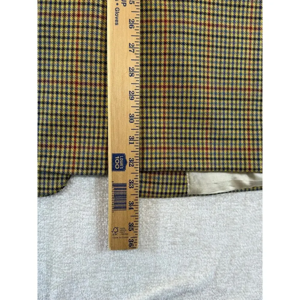 Hart Schaffner Marx Mens 46L Brown Loro Piana Cashmere Houndstooth Blazer Jacket